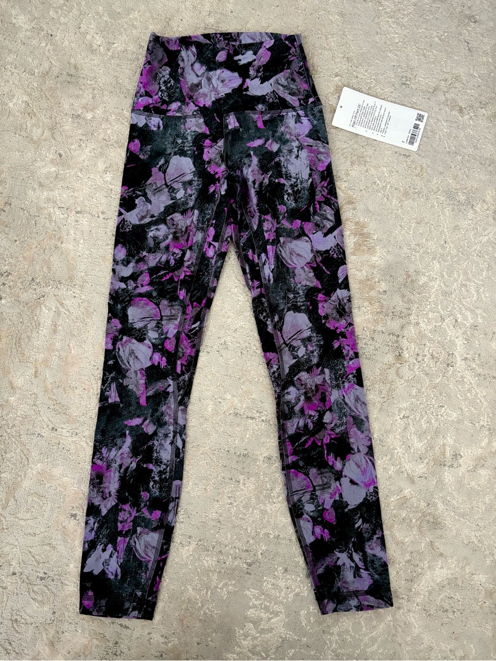 NWT❗️Lululemon Black and Purple Align Floral High-Rise Leggings